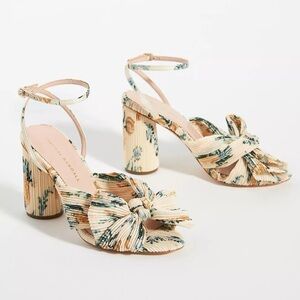 New Loeffler Randall Camellia Pleated Bow Heels Shoes in Nova Floral 5.5
